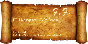 Flikinger Fédra névjegykártya